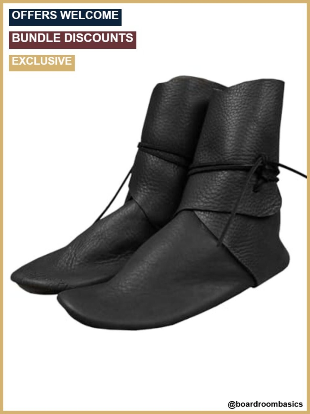 Faux Leather Ankle Booties Lace Up Renaissance Cosplay Western Pirate Costume
